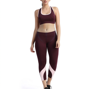 Conjunto de Yoga sin Costuras para Mujer, Color Sólido, Spandex, Nailon, Cintura Elástica, Ropa Deportiva para Gimnasio, Fitness y Deportes - Product Image 1