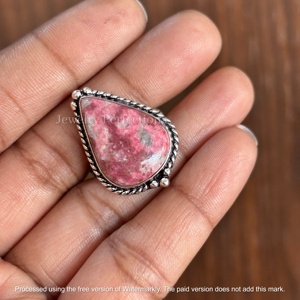 Anillos de Plata 925 con Gema de Tulita al por Mayor, Estilo Bohemio para Mujer, Joyería de Moda Ecológica y Hecha a Mano - Product Image 4