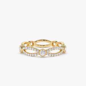 Certified Infinity Shape Lab Grown Diamond Engagement Eternity <b>Rings</b> Most Selling Indian Supplier Gold Wedding Bands Wholesale - Product Image 1