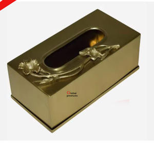 กล่องใส่กระดาษทิชชูสแตนเลสสตีลเคลือบทอง ดีไซน์สวยงาม เหมาะสำหรับใช้ในบ้าน โรงแรม ร้านอาหาร - Product Image 4