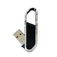 Porte-clés mousqueton personnalisé avec logo, clé USB en métal, cadeau promotionnel en gros, clé USB
