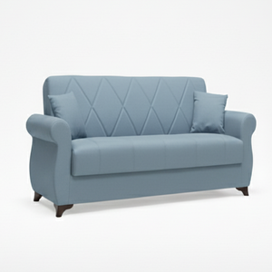 Sofá Cama Extensible Color Azul Cielo, Convertible, Superventas, Estructura Sólida, Tapicería de Tela, Diseño Acolchado Ecológico, 3 Plazas - Product Image 4