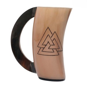 Corne de buffle gravée personnalisée Viking verre à boire tasse en corne faite à la main pour les cadeaux - Product Image 2