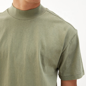 Personalizado Impreso Mock Neck Oversized Plain Ringer Heavyweight Camisetas Hombres Camisetas de algodón - Product Image 2