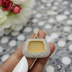 925 Sterling <b>Silver</b> Iced Out <b>Pendant</b> <b>for</b> Unisex Fashionable Lab Grown Diamond with Gold <b>Pendants</b> & Charms <b>for</b> <b>Men</b> & Women - Product Image 2