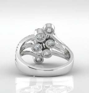 Anillos de Diamantes Redondos para Mujer, Diamantes Cultivados en Laboratorio, Diamantes Naturales y Cultivados en Laboratorio - Product Image 3
