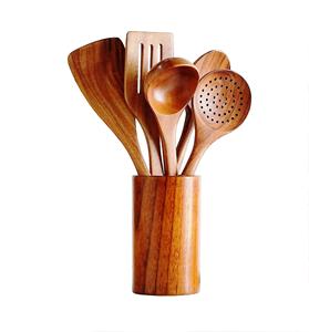 Juego de servidor de ensalada Stonewood Strip 2PC SERVIDOR DE ENSALADA DE MADERA JUEGO DE 2 HECHO A MANO UNICO KETCHENWAR - Product Image 6