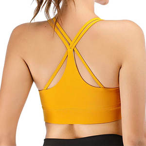 Sujetador deportivo de alta calidad para mujer, sujetador de yoga ajustable en la espalda de alto impacto con logotipo personalizado y diseño, novedad - Product Image 2