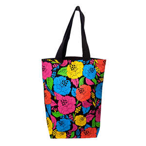 Certified Fairtrade 10 oz Black <b>Canvas</b> <b>Tote</b> Shoulder Handbags Custom Logo Printed Various Sizes Geometric Pattern for Daily Use - Product Image 6