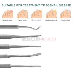SIGAL Juego de limas de uñas encarnadas Kit de herramientas de doble extremo de 3 piezas con Lima negra Limpiador de uñas Levantador de limas de uñas de acero inoxidable - Product Image 6