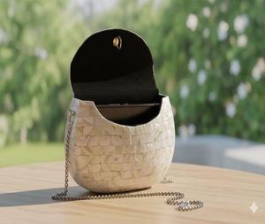 Eleve su estilo con el bolso de mano de concha natural hecho a mano de nácar, un accesorio de lujo diseñado para novias - Product Image 5