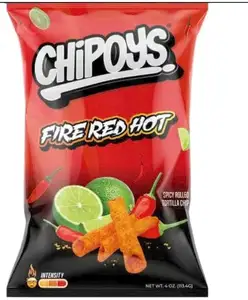 Chipoys Fire Red Hot Rolled Tortilla Corn Chips - 4oz (113.46g)