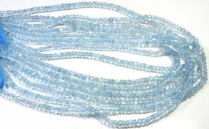 Cuentas de piedra natural de Aguamarina azul 4,5-5mm Briolette microfacetado 12 \ "Strand Gemas pequeñas Cuentas cortadas Piedras preciosas sueltas - Product Image 3
