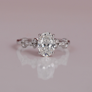 Lab Grown Oval Cut Diamond Ring 18KT <b>Solid</b> Gold Her Gift with IGI Certificate Gold Plated Lab Grown Engagement Ring - Product Image 1