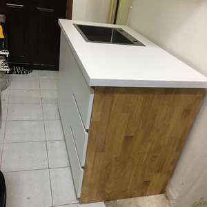 ตู้ครัวไม้ยางพาราขนาดกะทัดรัดพร้อมเคาน์เตอร์หิน 120x60x80 ซม. TBD68001 - Product Image 3