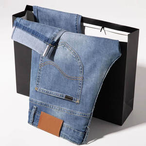 Jeans droits tendance pour hommes, coupe régulière, hiver, broderie unie, élégant, durable, pour un usage décontracté et des aventures quotidiennes - Product Image 4