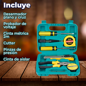 Set di 7 Utensili Manuali per Manutenzione Domestica, Chiavi in Plastica CR-V in Valigetta Rigida, Peso Incluso - Product Image 4