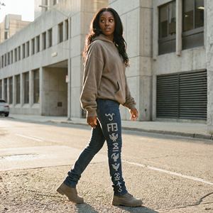 Hot Fashion Custom Y2K <b>Women</b> Skinny Heavyweight Polyester/Cotton <b>Jeans</b> 3D Puff Print Painted Pants Streetwear OEM ODM Supply - Product Image 1