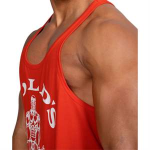 <b>Red</b> <b>Men</b> Bodybuilding Stringer Tank Top | Organic Cotton Gym <b>Vest</b> | Sleeveless Workout Shirt | Muscle Fit Training Tank Top - Product Image 4