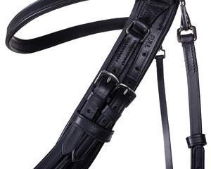 Presteq Weymouth cuero Western Horse Brida logotipo personalizado para carreras con Headstall y brida bolsa incluida - Product Image 4