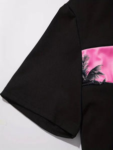 Conjunto informal de verano transpirable para hombre, chándal con capucha y logotipo personalizado con pantalones cortos de color en contraste, conjuntos atléticos estampados - Product Image 4