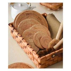 <b>Round</b> Rattan <b>Placemat</b> Handwoven In Vietnam For Eco Conscious Homes Kitchen Table Styling Serving And Storage Bulk Ready - Product Image 5