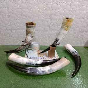 Luxe Viking sculpté verre ange fabriqué à la main poli corne de buffle corne à boire artisanat de noël décor nautique artisanat naturel - Product Image 2