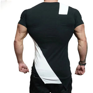 เสื้อยืดผ้าฝ้ายฟิตปกติของผู้ชาย-แห้งเร็วและระบายอากาศปรับแต่งสี/ขนาดได้คุณภาพสูง OEM - Product Image 3