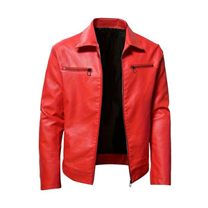 Casual Lightweight Biker <b>Jacket</b> for <b>Men</b> Vintage Genuine Leather Outwear <b>Letter</b> Pattern Motorcycle Canvas <b>Mens</b> Leather <b>Jacket</b> - Product Image 1