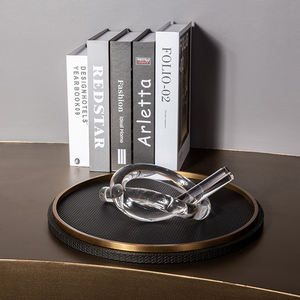 Présentoir à bijoux T-172Durable plateau en cuir décoration de la maison belle <span class=keywords><strong>Dubai</strong></span> <span class=keywords><strong>Diner</strong></span> plateau de salle de bain en métal de luxe - Product Image 6