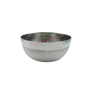 Vaisselle et vaisselle personnalisables de haute qualité bol en métal martelé rond tendance motif de fleurs polies pour les mariages - Product Image 2