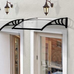 120x80 cm parasole da esterno in policarbonato e parapioggia trasparente finestra porta nera balcone baldacchino giardino pergolato & Gazebo - Product Image 3