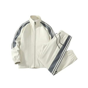 Ropa deportiva de entrenamiento personalizada con cremallera en blanco, ropa deportiva de dos piezas para hombre, chándal y ropa deportiva para hombre, chándal para correr, conjunto de ropa - Product Image 4