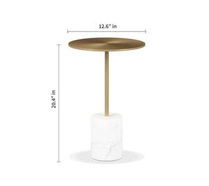 Table basse ronde moderne de qualité supérieure avec table d'appoint de style traditionnel en marbre de fer pour canapé de salon de qualité supérieure - Product Image 5