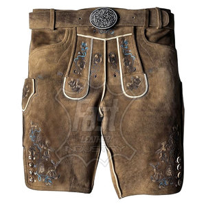 Adults Solid Colo Unique Style Breathable <b>Shorts</b> Lederhosen Bavarian <b>Shorts</b> Custom Made <b>Leather</b> <b>Shorts</b> - Product Image 1