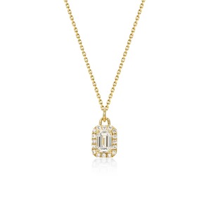 Pristine Emerald Diamond Halo Necklace 0.68 Ct D-F VVS1-VS2 Lab Grown Diamond In 18K Yellow <b>Gold</b> For Daily Wear Anniversary Gift - Product Image 1