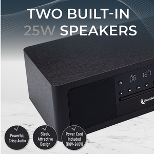 <b>Stereo</b> Shelf <b>System</b> CD Player, Bluetooth, FM Radio, USB Playback, Aux in, Optical in, Alarm Clock, & Remote Control - Product Image 3