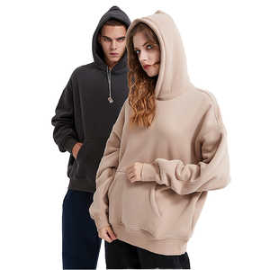 Vente en gros 100% pur coton Best-seller Sweats à capuche surdimensionnés Confortable à la mode Style de rue Logos personnalisés à capuche pour l'hiver - Product Image 3