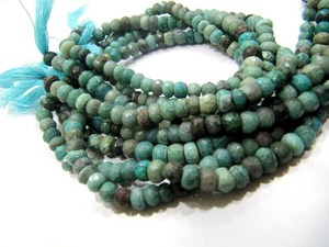 Chrysocolle naturelle Rondelle perles de pierres précieuses à facettes taille 5mm vendu par brin de 13 pouces de long pierre de couleur verte - Product Image 4