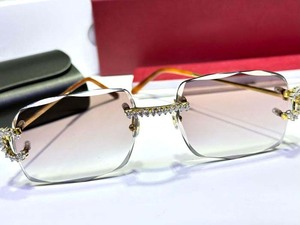 Moissanite Diamond Studded All occasions Wear Goggle For Him & Her - Product Image 3