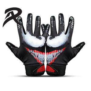 High Quality 2-Tone Silicon Custom American <b>Football</b> Receiver Gloves Premium Anti Slip Grip For Outdoor Training And Game Play - Product Image 1