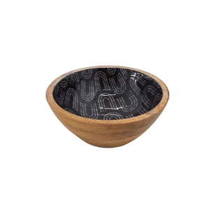 Diseño impreso de madera de forma redonda frutero acabado Natural para mesa Hogar y hoteles comida y aperitivos cuencos para servir hechos a mano - Product Image 4