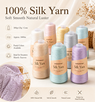 Fil de Soie 100% Pure en Gros, Fil à Tricoter de Luxe, Fil de Soie Naturel pour Crochet, Pulls, Écharpes, Tissage et Projets DIY