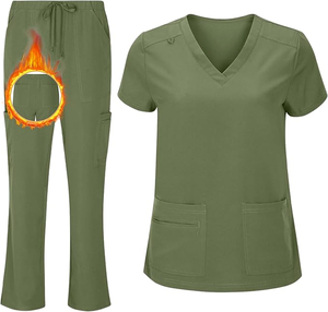 Ropa médica cómoda y elegante personalizada para mujer, ropa de trabajo de uso profesional diario, uniformes de hospital de tela de punto - Product Image 4