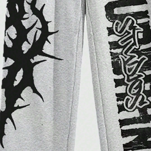 Survêtement à capuche personnalisé à impression DTG pour hommes, sweat-shirt et pantalon évasé, ensemble 2 pièces décontracté, tenue de rue - Product Image 5