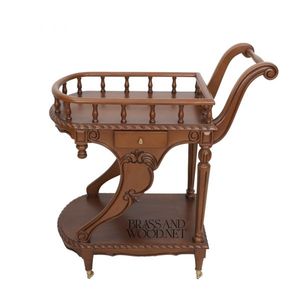 Chariot de service classique en bois massif avec un design traditionnel pour la maison et l'hôtellerie - Product Image 2