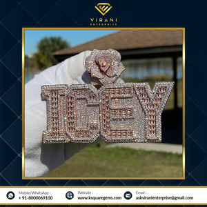 Lujoso colgante de Hip Hop de Plata de Ley 925 VVS Moissanite Iced out Diamond Calidad Premium con dijes chapados - Product Image 3