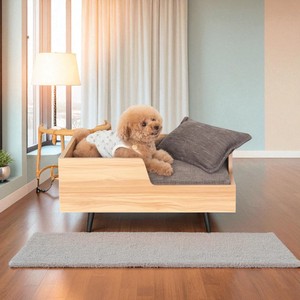 Cama para mascotas suave CH13 con borde elevado y patas de madera para uso interior acogedor Proveedor OEM de Vietnam - Product Image 3