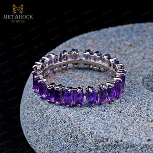 Améthyste naturelle pierre précieuse solide 925 argent bague bijoux unisexe cadeau fait à la main améthyste bande bijoux nouveau Design - Product Image 6