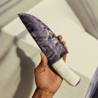 Couteau en verre améthyste Arme en cristal fabriquée à la main, outil de protection spirituelle, décor métaphysique, cadeau symbolique